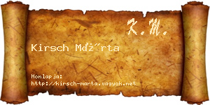 Kirsch Márta névjegykártya
